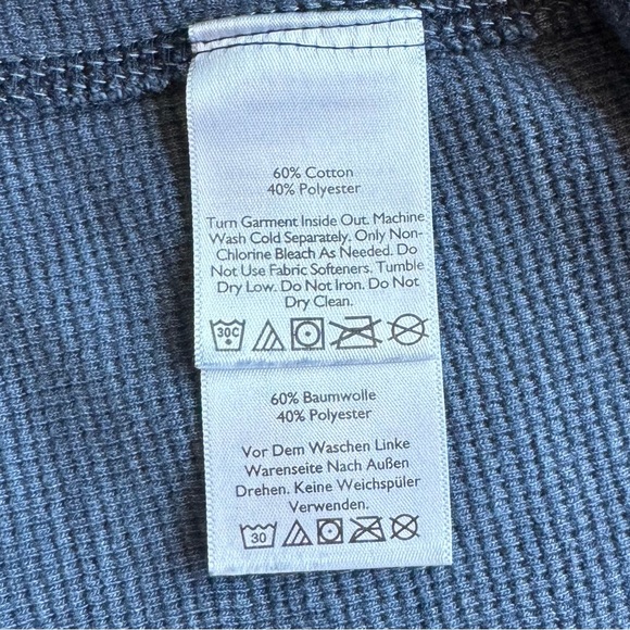 Eddie Bauer shirt mens TXL cotton blend long sleeve half button down blue - Picture 4 of 7